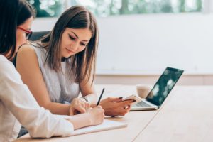 woman planning her 12 step program with specialist at BoardPrep Recovery Center