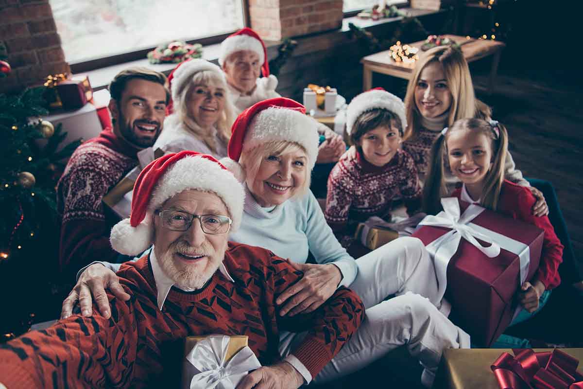 family enjoying sober holidays