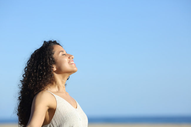 woman enjoying the find weather for physical care