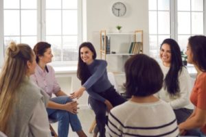 Women at a women's rehab center