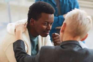 Man at a PTSD treatment program