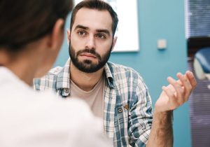 Man entering a medical detox center