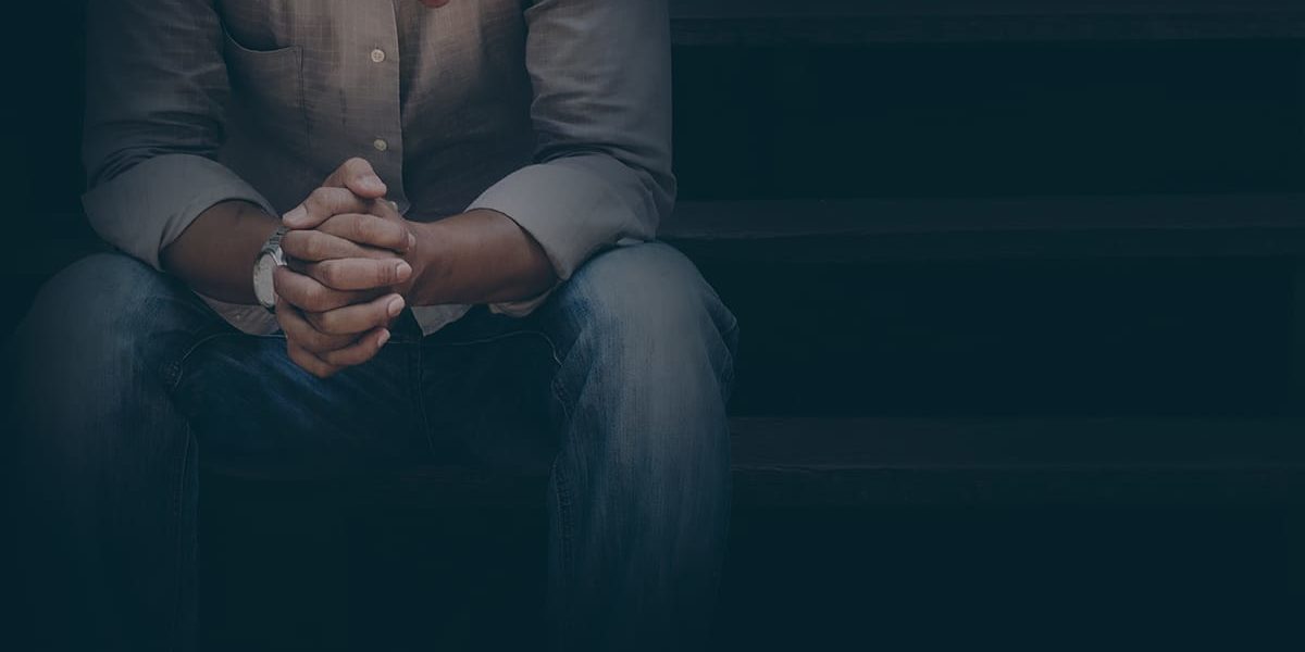 Man struggling with alcohol and PTSD