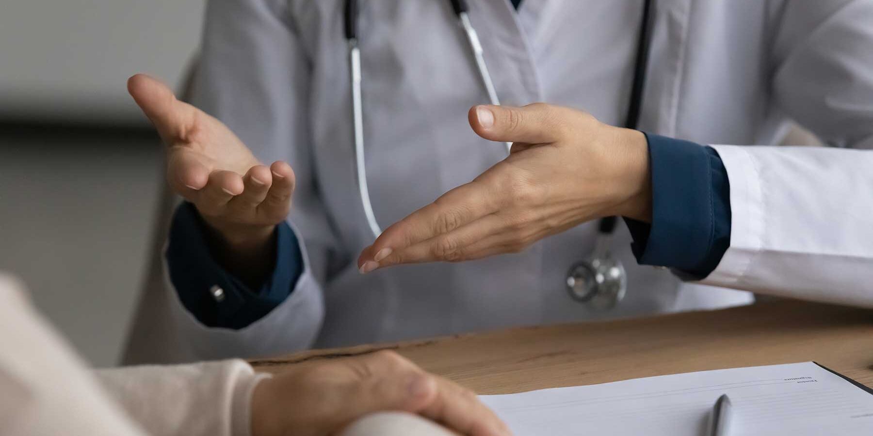 Therapist explaining the importance of medical detox to a patient