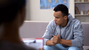 Young man in a bipolar disorder treatment program